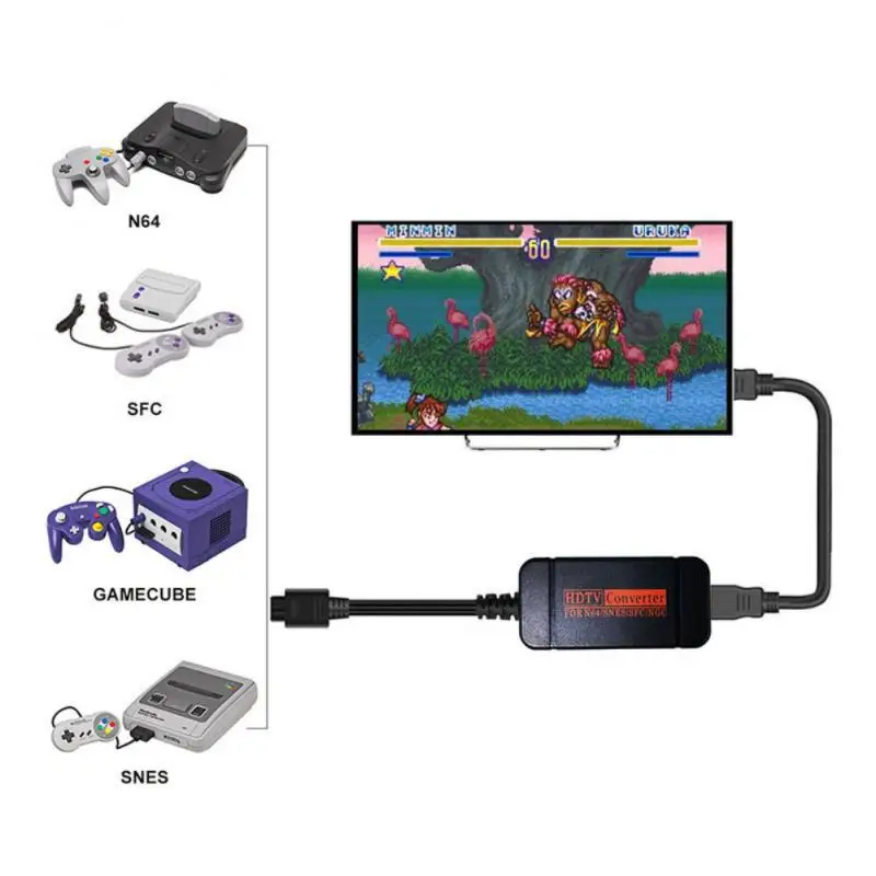 Преобразователь NGC/N64/SNES/SFC HD 720P HDMI-совместимый с кабелем Scart для видео HDTV 1 5 м