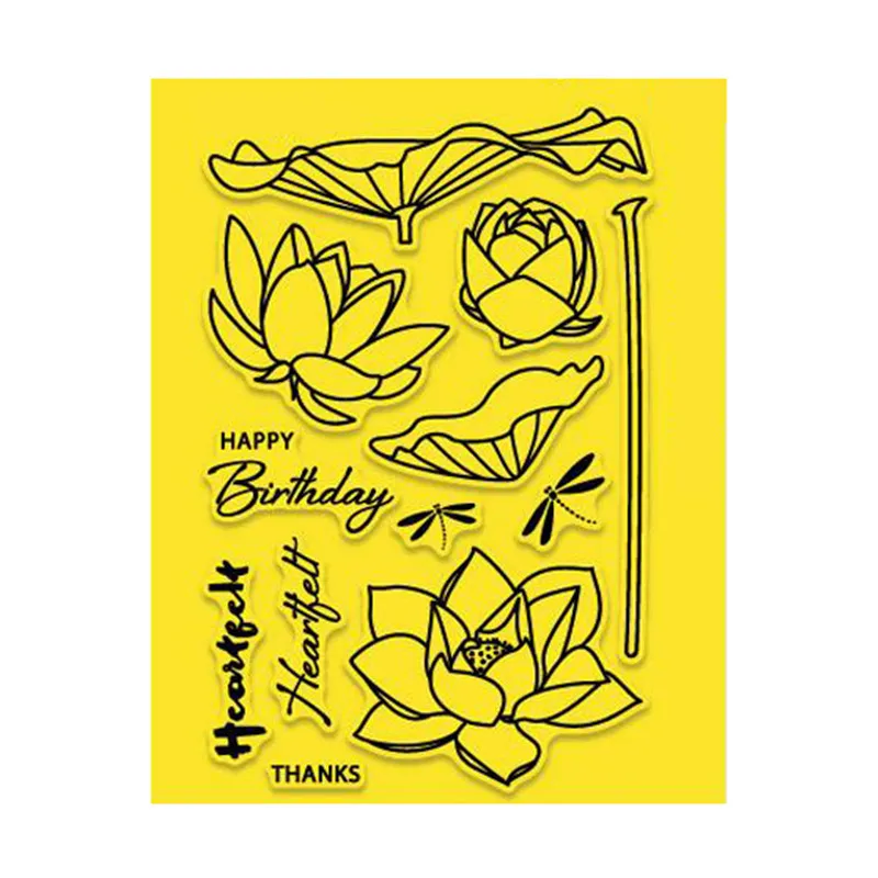 only stamps YaMinSanNiO Лотос металла резки штампы цветов трафареты скрапбукинга делая украшение для альбома штамп для открыток ручной работы - Цвет: only stamps