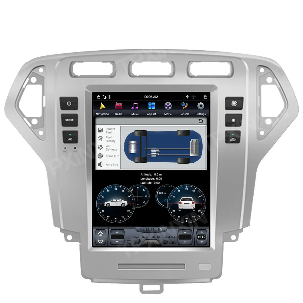 

4+128G Android 9.0 For Ford Fusion Mondeo 2007-2010 Tesla Style Car GPS Navigation Stereo Head Unit Multimedia Player Auto Radio