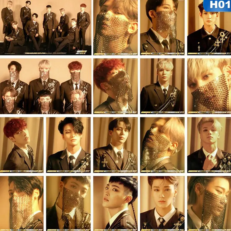 1 18 шт./кор. KPOP ATEEZ альбом коллекции HD фото карты ПВХ карты самодельные ЛОМО карта Фотокарта - Цвет: 1