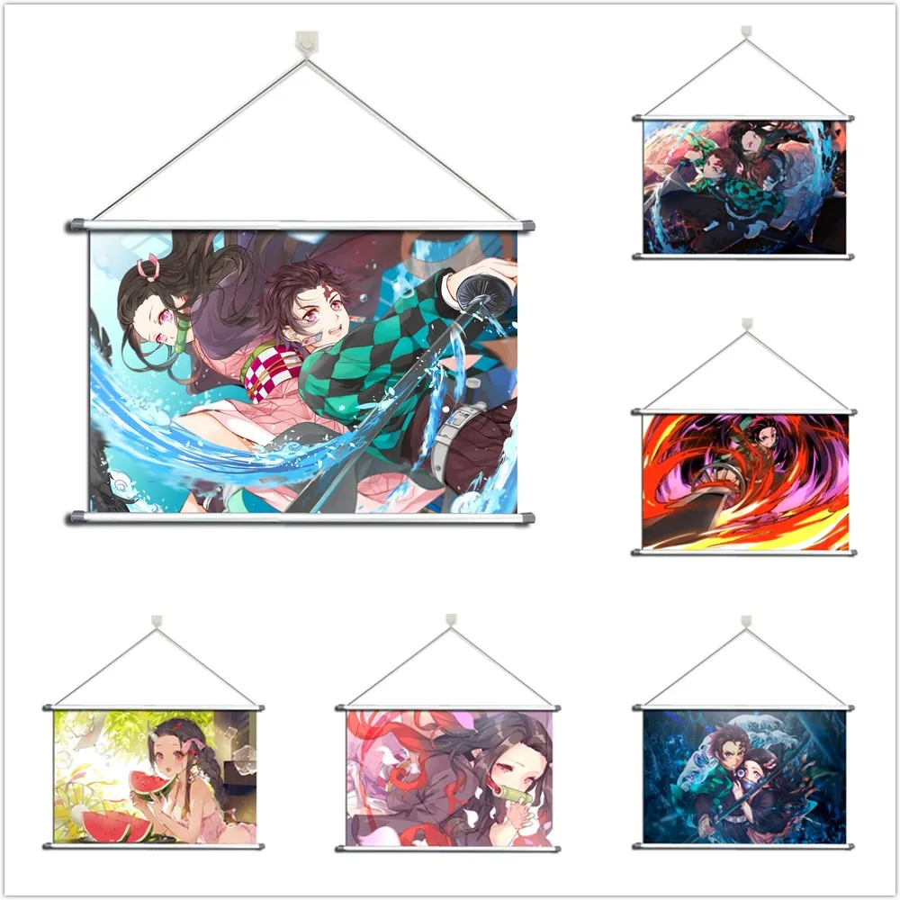 

Demon Slayer Tanjirou Nezuko Alloy Fabric Wall Poster Scroll