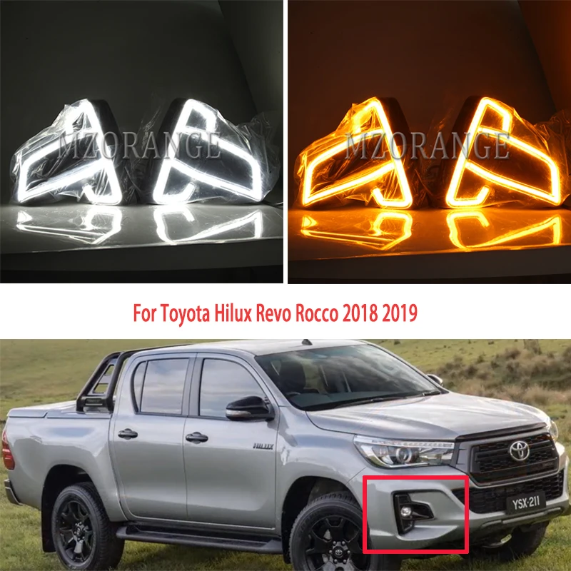 Для Toyota Hilux Revo Rocco головной светильник светодиодный DRL дневные ходовые огни противотуманный светильник s Дневной светильник головной светильник s