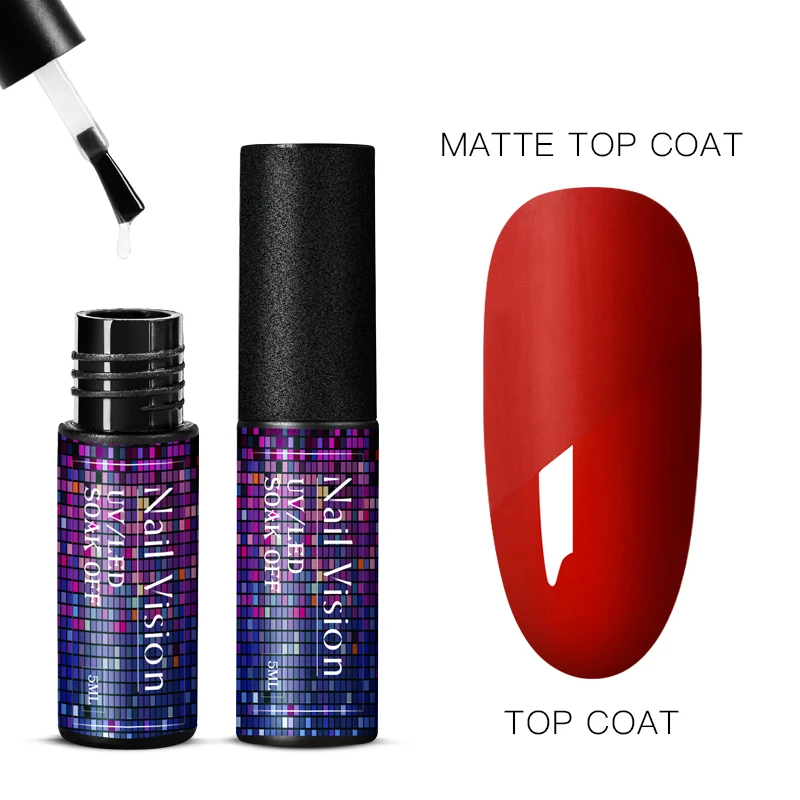 Nail Vision матовое верхнее покрытие УФ-гель для ногтей 5 мл стойкий гель прозрачный цвет матовый топ полуперманентный гель-краска для ногтей