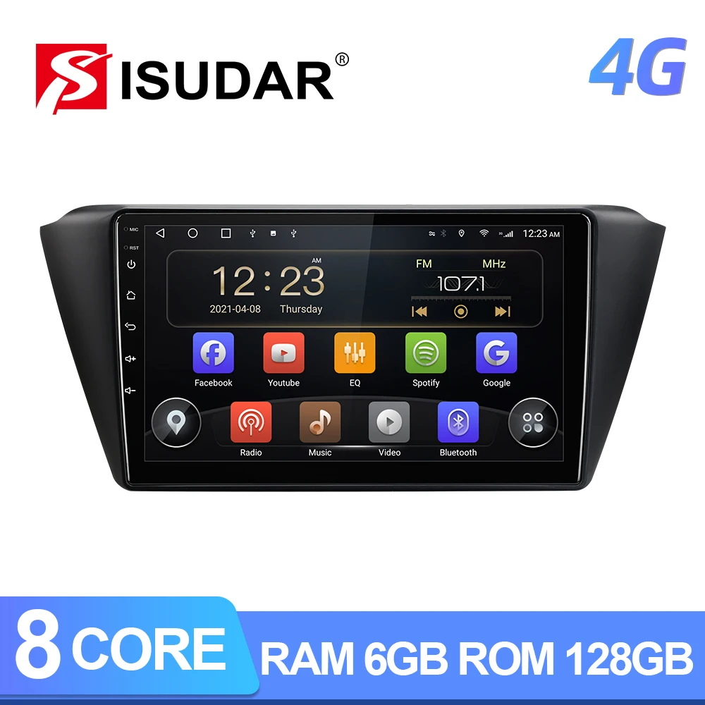 

ISUDAR T72 4G Android 10 Car Radio For Skoda Fabia 2015 2016 2017 2018 2019 GPS CANBUS Stereo With Screen Bluetooth No 2din
