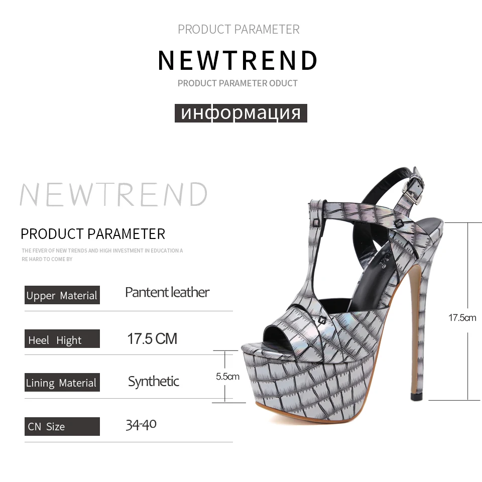 

ENMAYER 2020T-Strap Party PU Geometric Buckle Strap High Heels Sandals Women Sexy Back Strap Open Thin Heels Open Toe Heels