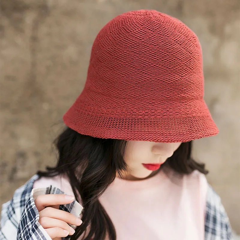 Женская однотонная вязаная шляпа MAXSITI U летняя повседневная в рыбацком стиле