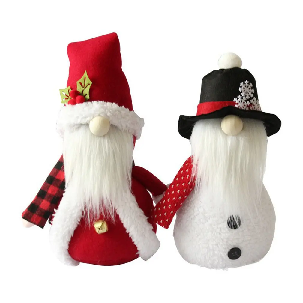 

Christmas Decorations Lovely Cute Old Man Snowman Doll Ornaments Faceless Old Doll With Christmas Hat For Home Room