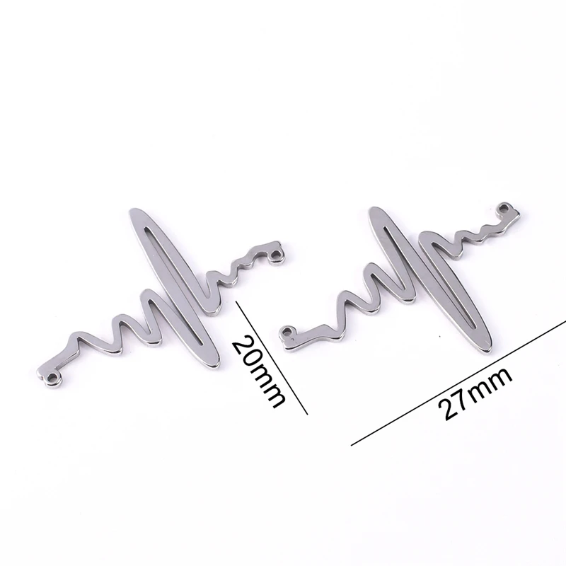 

10 Pcs/Lot Stainless Steel Letter Heartbeat Arrow Shaped Charms DIY Earrings Necklace Pendants for Jewelry Making Supplies