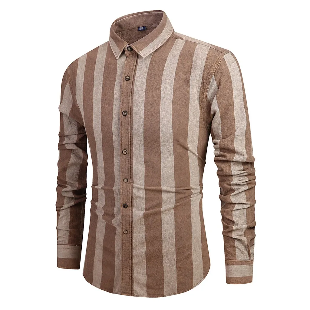 SAGACE Мужская рубашка с длинным рукавом и отложным воротником Повседневная Блузка