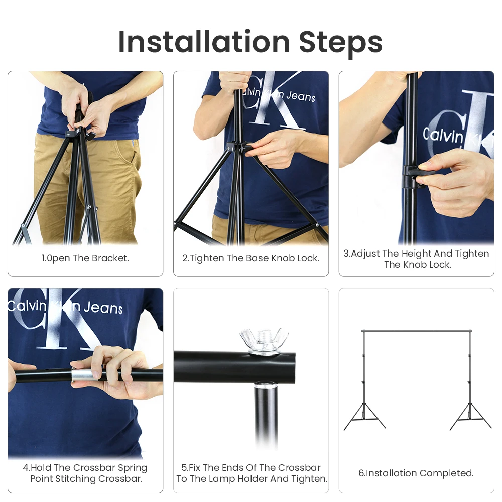 Professional 2*2m Photography Backdrop Stand Backet Background Frame Support System Stands For Studio With 3 Clamps | Электроника