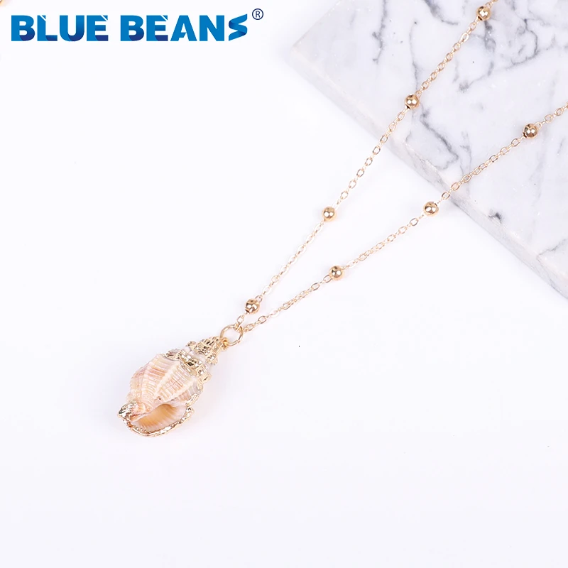 Богемное ожерелье в виде раковины из золотая цепочка с ракушками для женщин