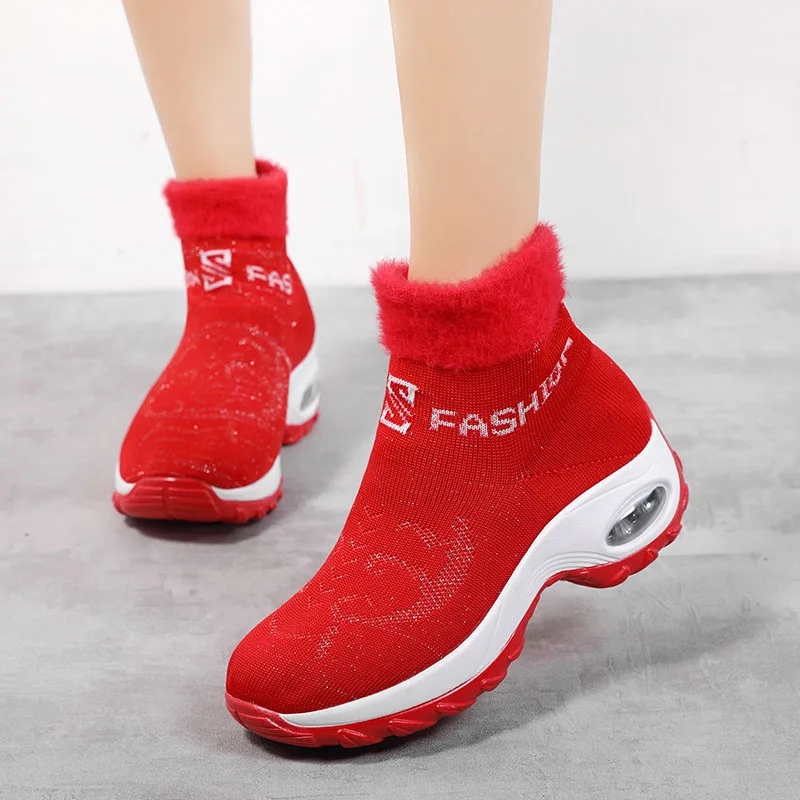 

Autumn Sneakers Women Outdoor Sports Socks Shoes Ladies Running Walking Boots Fashion Air Cushion Non-slip Footwear Female 2020