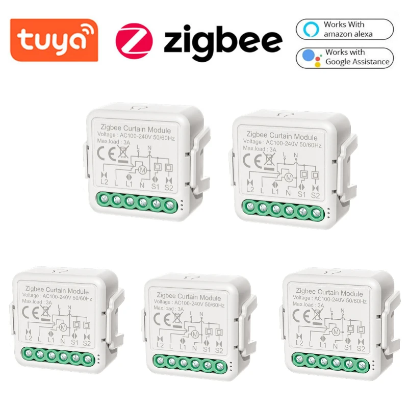 Tuya Smart Zigbee 3.0 Curtain Switch Module for Roller Shutter Blind Motor DIY Home by Google Assistant Alexa Zigbee2Mqtt | Обустройство