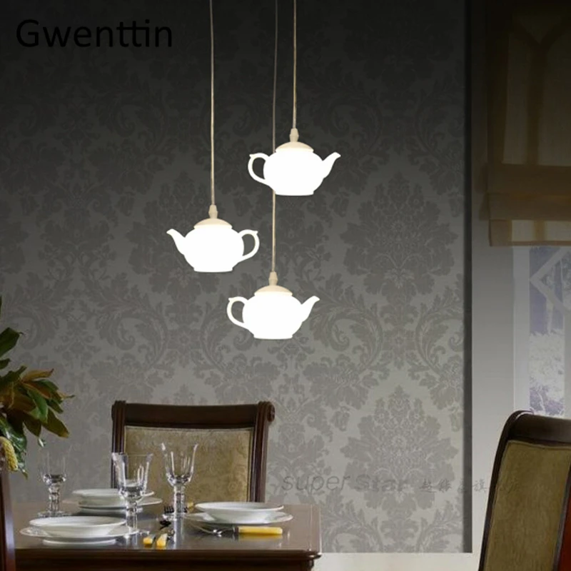 Luces colgantes de tetera Led modernas para comedor, cocina, dormitorio, accesorios de iluminación, decoración nórdica Industrial para el hogar