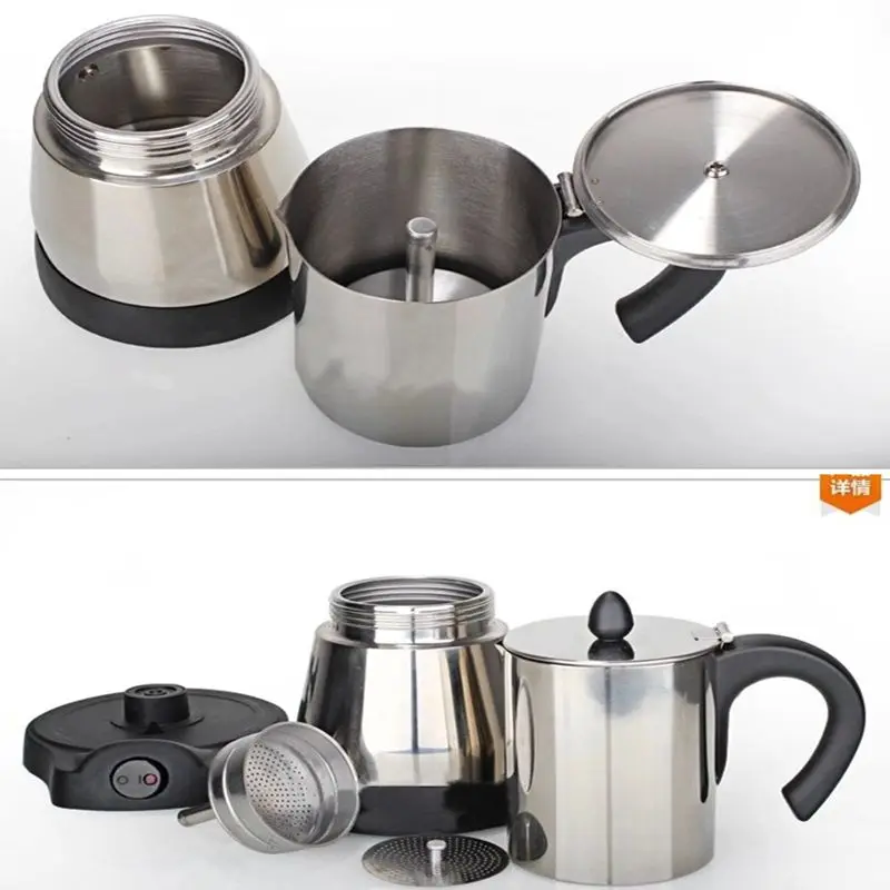 Электрическая Кофеварка из нержавеющей стали 304 220 В кофейник для мокко