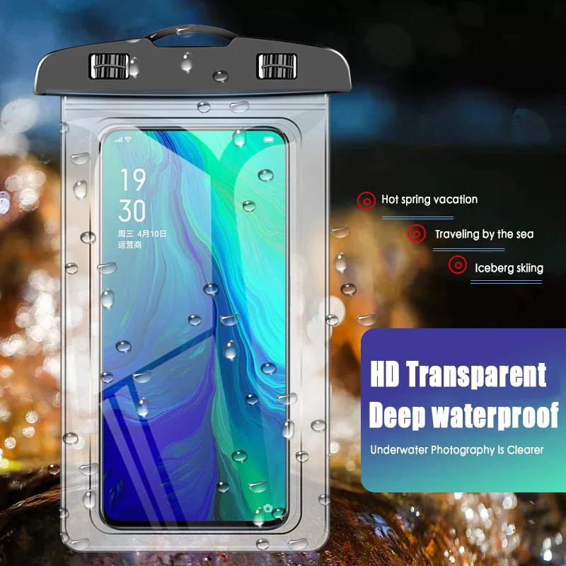Universal Clear Mobile Phone Dry Pouch Waterproof PVC Cell Bag For Swimming Diving Water Sports Case 20*11*1.3cm | Мобильные