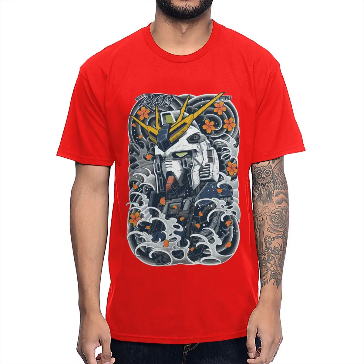 Футболка для мужчин футболки в стиле хип-хоп мобильный костюм Гандам крылья Rx93