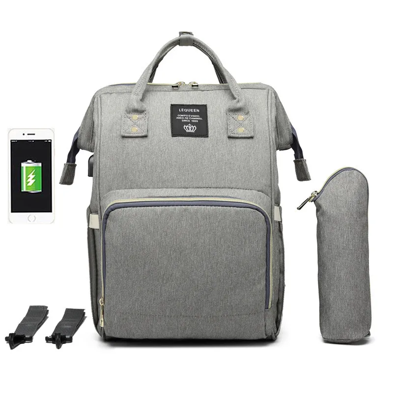 

Сумка для подгузников, перезаряжаемый рюкзак с USB, многофункциональная Большая вместительная Детская сумка для мам, легкая сумка для матери