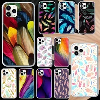 aesthetics bird animal colorful feathers phone case for iphone 11 12 mini pro xs max 8 7 6 6s plus x 5s se 2020 xr luxury funda
