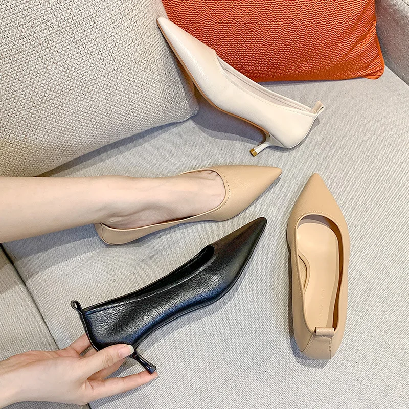 

Meriahzheng Style Shoes Single-Layer Shoes High Heels Women's Stiletto Heel round Toe Viscose Shoes YZH-FH2045-8