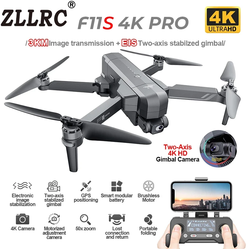 

ZLLRC F11S 4K Pro GPS Drone 5G Wifi FPV HD Camera 2 Axis Gimbal 50 Zoom Professional Quadcopter RC Dron F11 4K VS SG906 Pro2 Max