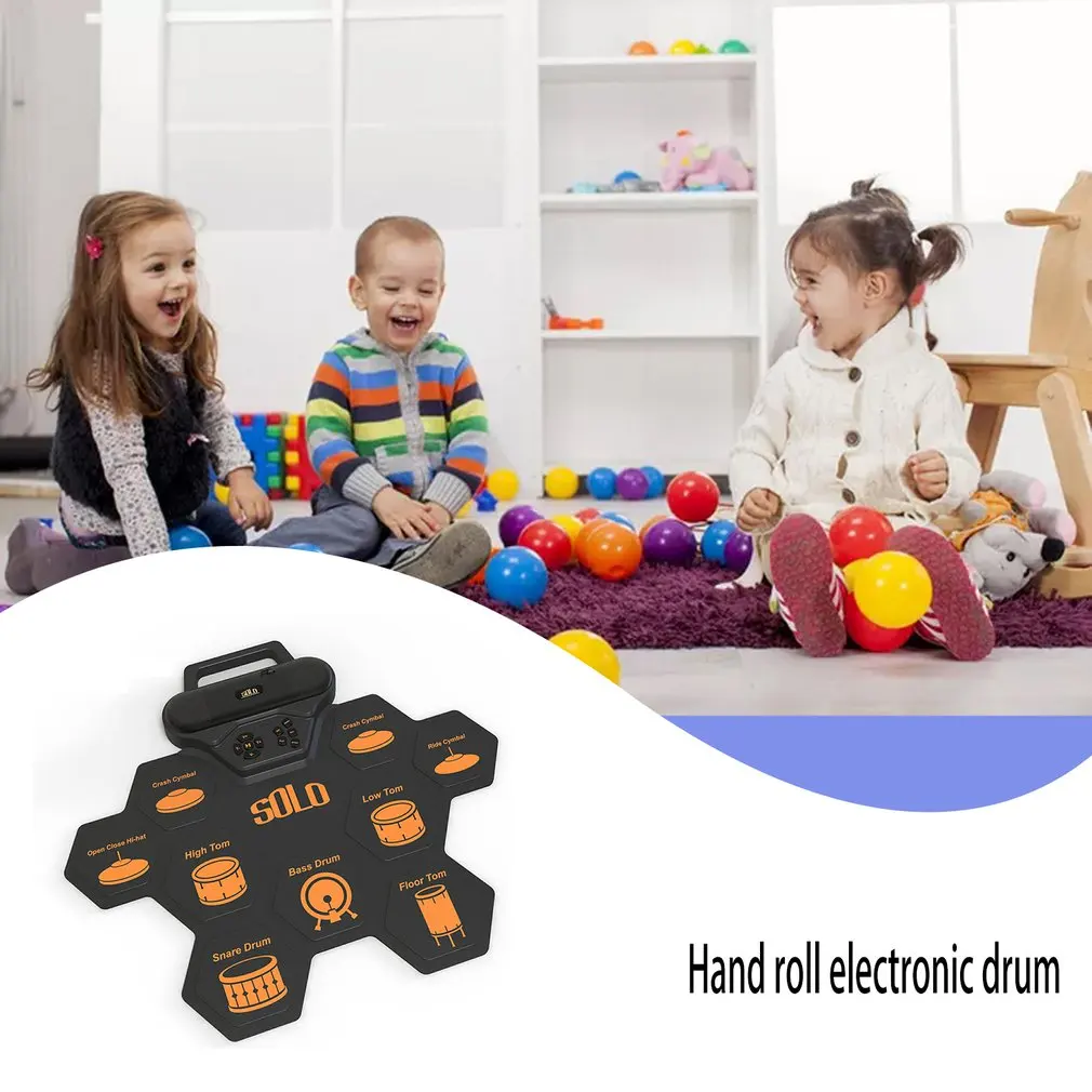 

Tabletop Drum Portable Silicone Beginners Practice Rhythm Sense With Sound Game Hand-Rolled Electronic Drum