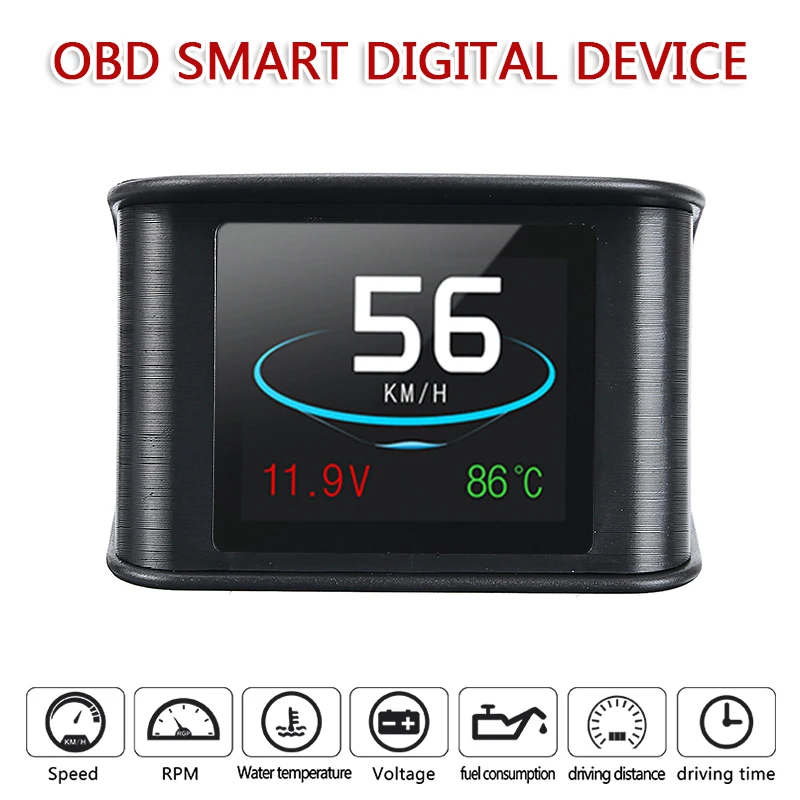 For Diagnostic Tool 1pc Hud GPS OBD Computer Car Speed Projector Digital Speedometer Display Fuel Consumption Temperature Gauge |