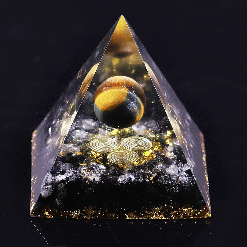 

Orgone Energy Converter Orgonite Pyramid Obsidian Soothe The Soul Stone That Change The Magnetic Field Of Life Resin Jewelry