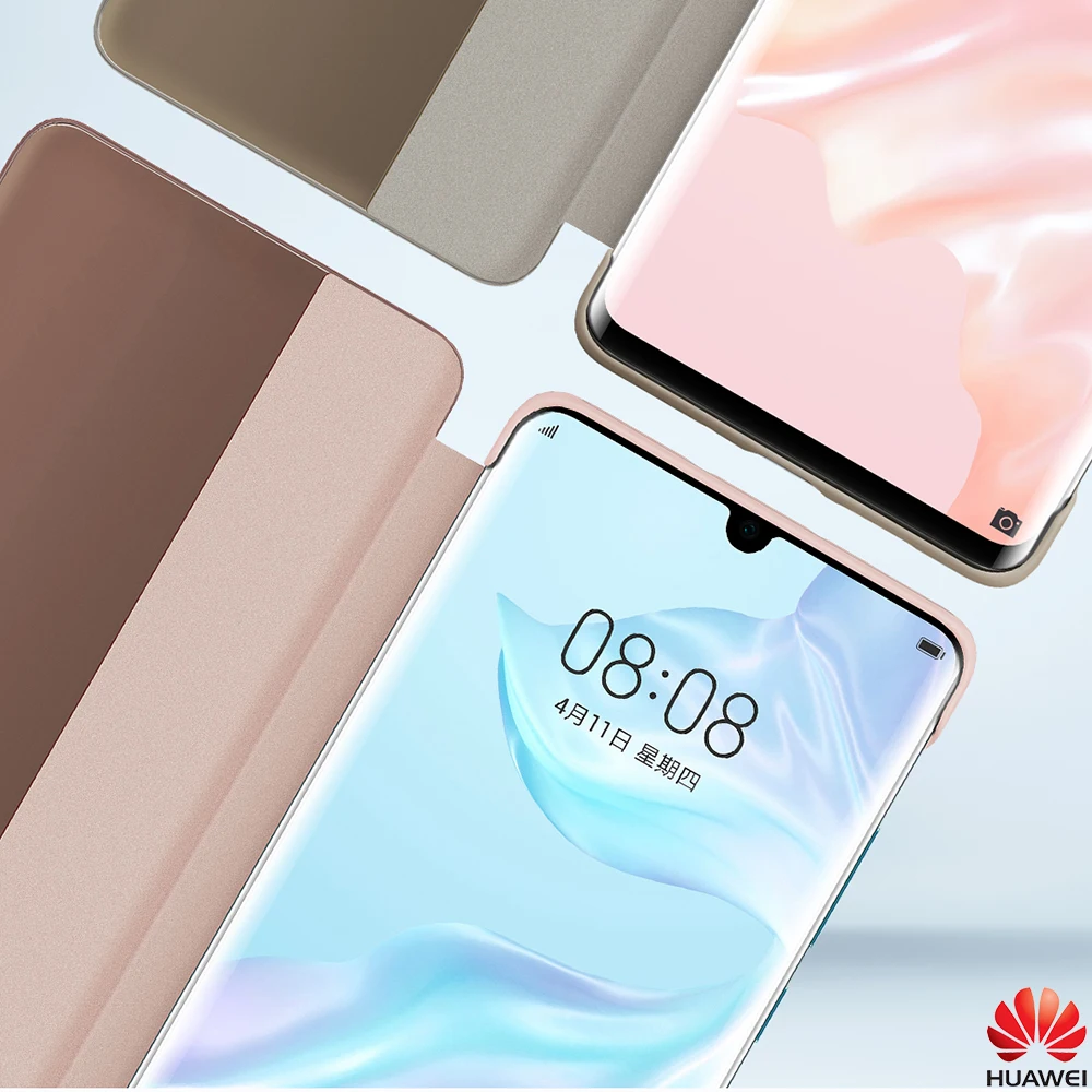 Оригинальный Официальный чехол HUAWEI P30 Pro умный кожаный защитный с окошком для
