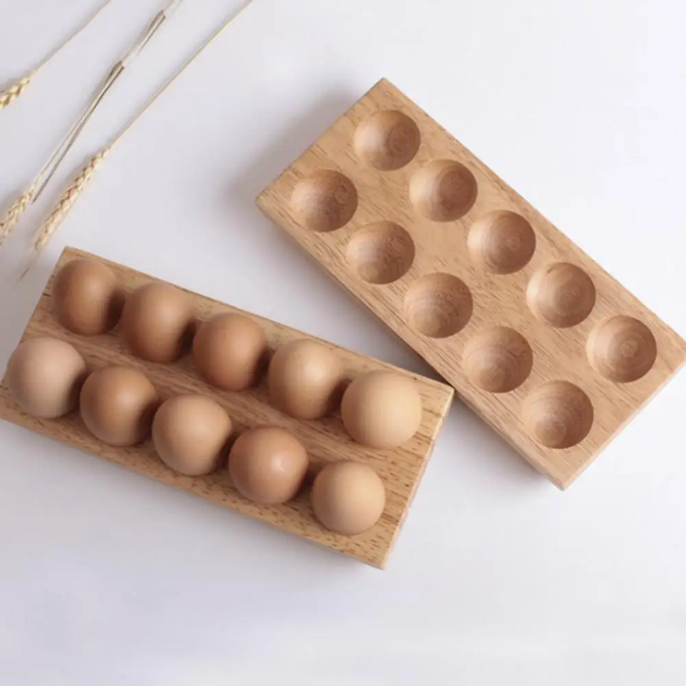 

Wooden Egg Holder Multifunction Convenient DIY 10 Grids Double Row Eggs Storage Plate for Home 2022 Storage Kitchen Accessories