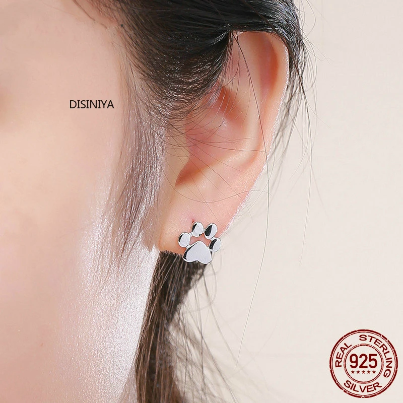 Женские серьги-гвоздики в виде лапы кота и собаки | Украшения аксессуары