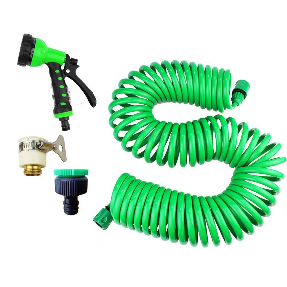 

15m/30m Spring Tube Car Washing Expandable Flexible Water Hose Pipe with Spray Gun Garden Hose Flower Lawn Watering Irrigation
