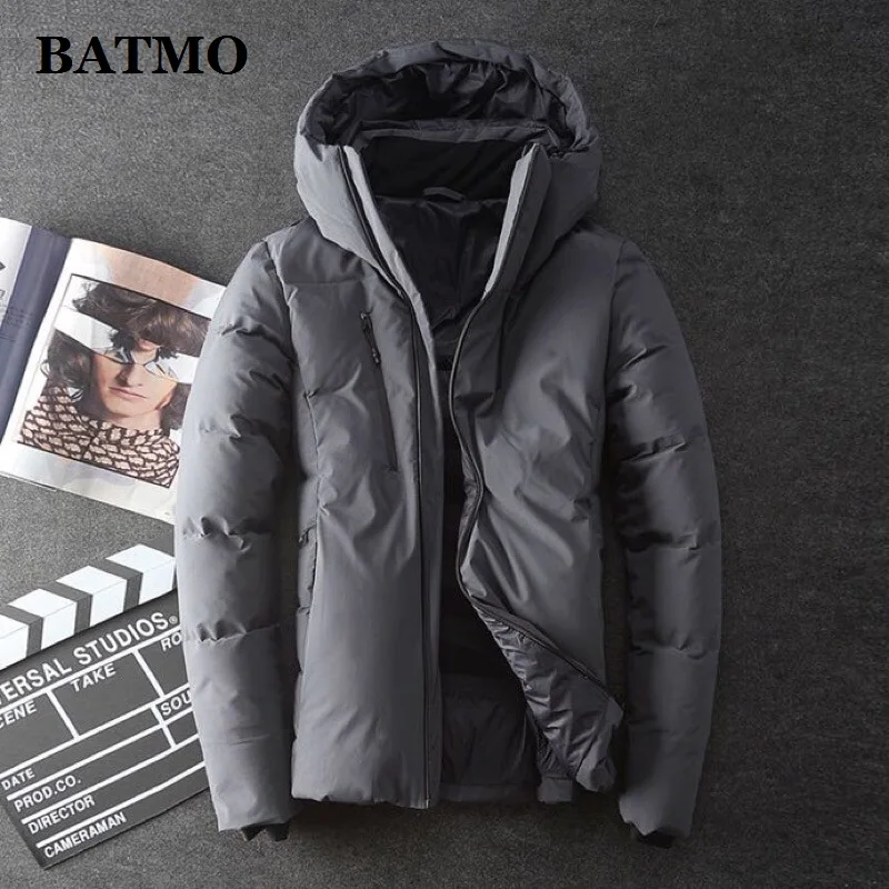 Мужская куртка на белом утином пуху BATMO зимняя теплая с капюшоном 282 2019|Мужские