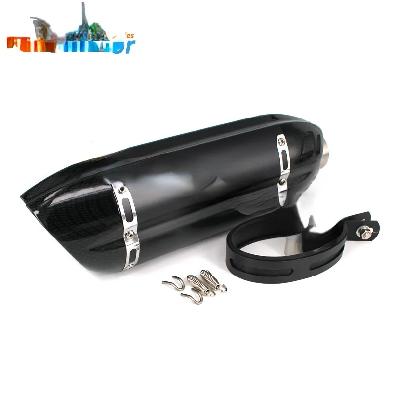 

motorcycle exhaust sliver and black finish