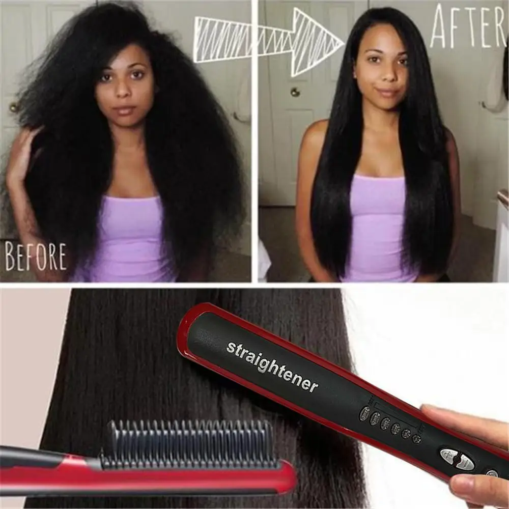 

Multifunctional Hair Hot Comb Brush Beard Straightener Hair Straighten Electric Beard Straightening Comb Quick Hair Styler Tools