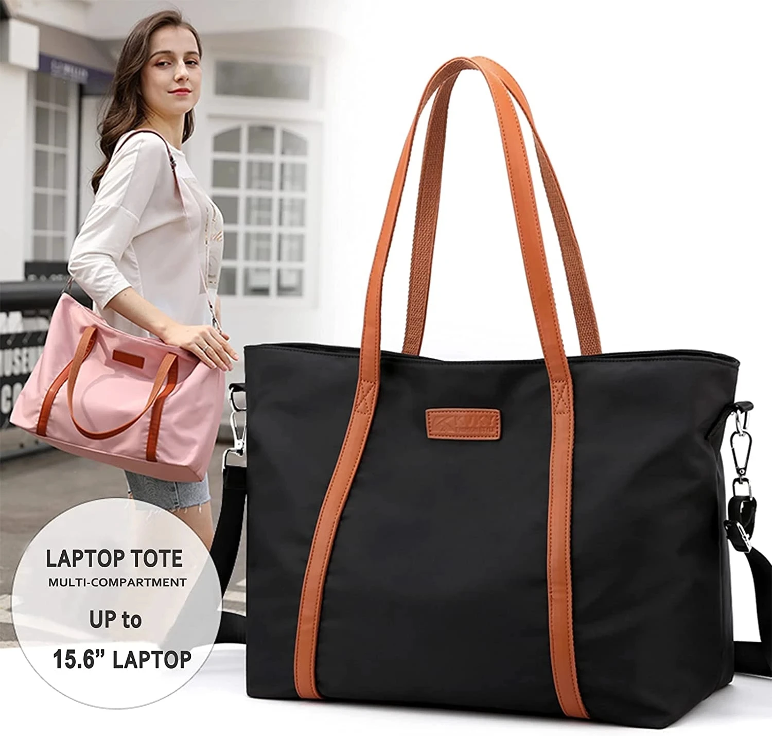 

Laptop Bag Waterproof Lightweight Hndbag Women's Nylon Briefcase Computer Work Single Shoulder Bag Handbag Suitable For 15.6 In