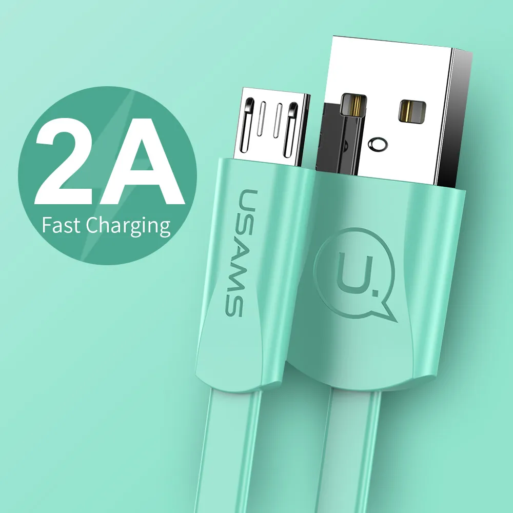 USAMS 3 шт. 2A микро USB зарядный шнур для синхронизации плоский мобильный телефон