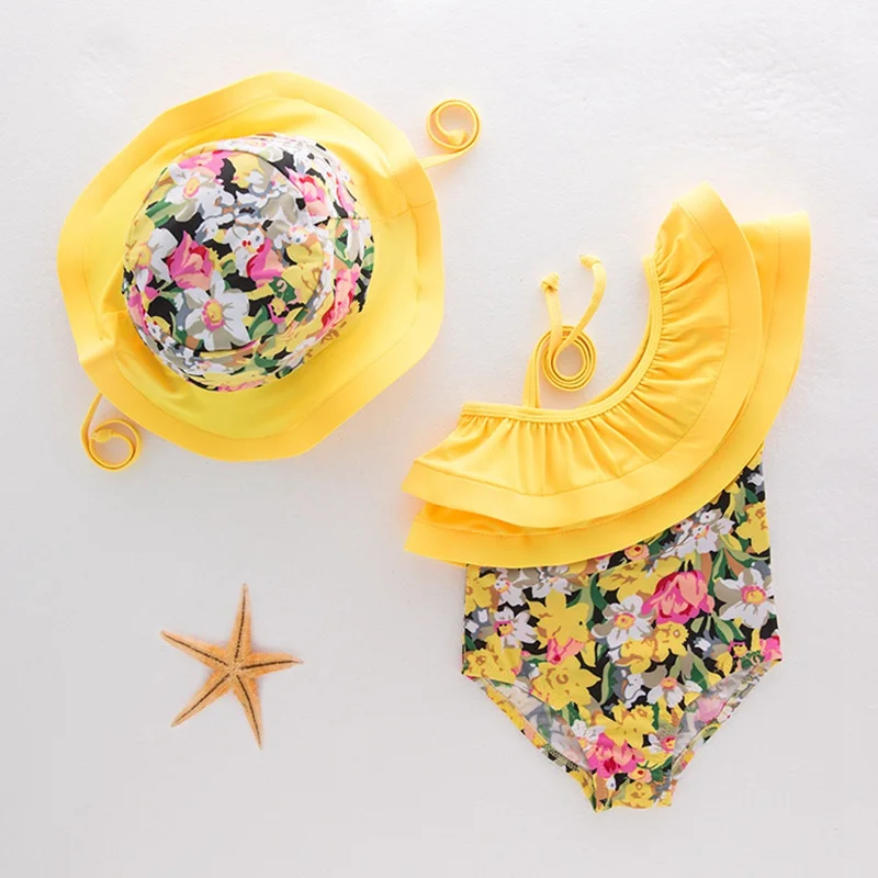 

Baby Girl Swimsuit Kids Swimwear For Girl Yellow Lovely Swimsuit Kids Girls Baby Girl Children Wetsuit Sunfing Swimsuit Clothes