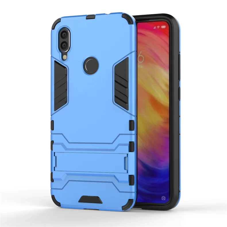 Синий Для Xiaomi Redmi Note 7 Note 8 Pro Redmi 7 7A чехол противоударный защитный чехол для телефона с подставкой - Цвет: Синий