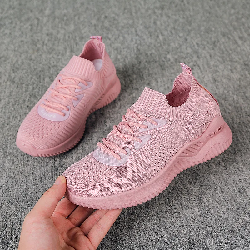

2021 autumn and winter fashion new women's flying knit trend breathable sports shoes casual women's shoes