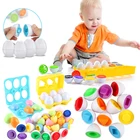 Пазлы в форме яиц Монтессори для детей, развивающие игрушки для детей 1, 2, 3 года