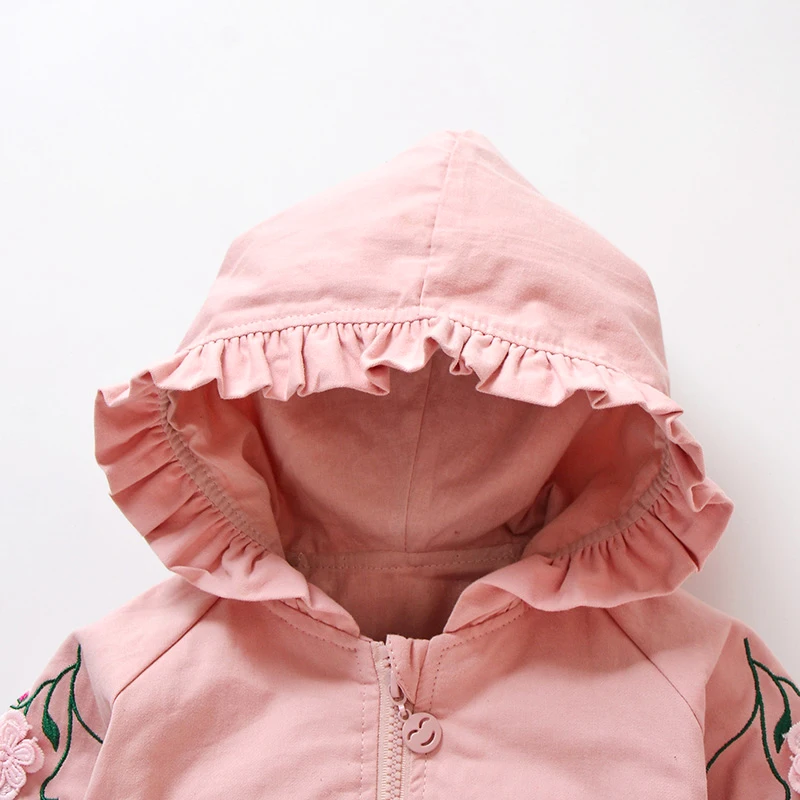 IENENS Girls Hooded Jackets Coats Kids Baby Girl Solid Color Outerwear Tops Clothes Clothing Children Girl's Trench Coat Jacket | Детская