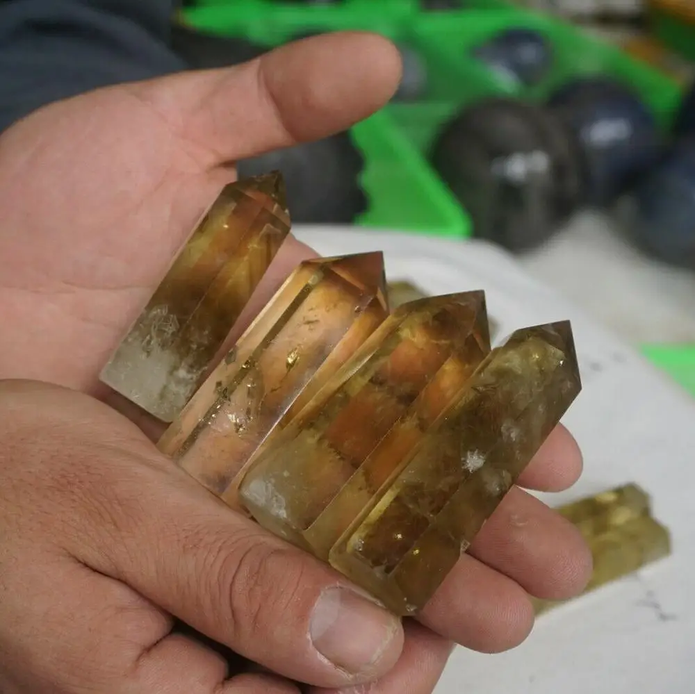 2.2LB 20 шт. природный радужный цитриновый кварцевый кристаллический пункт башни полированное исцеление Китай. Оптовая цена CDHC включена.