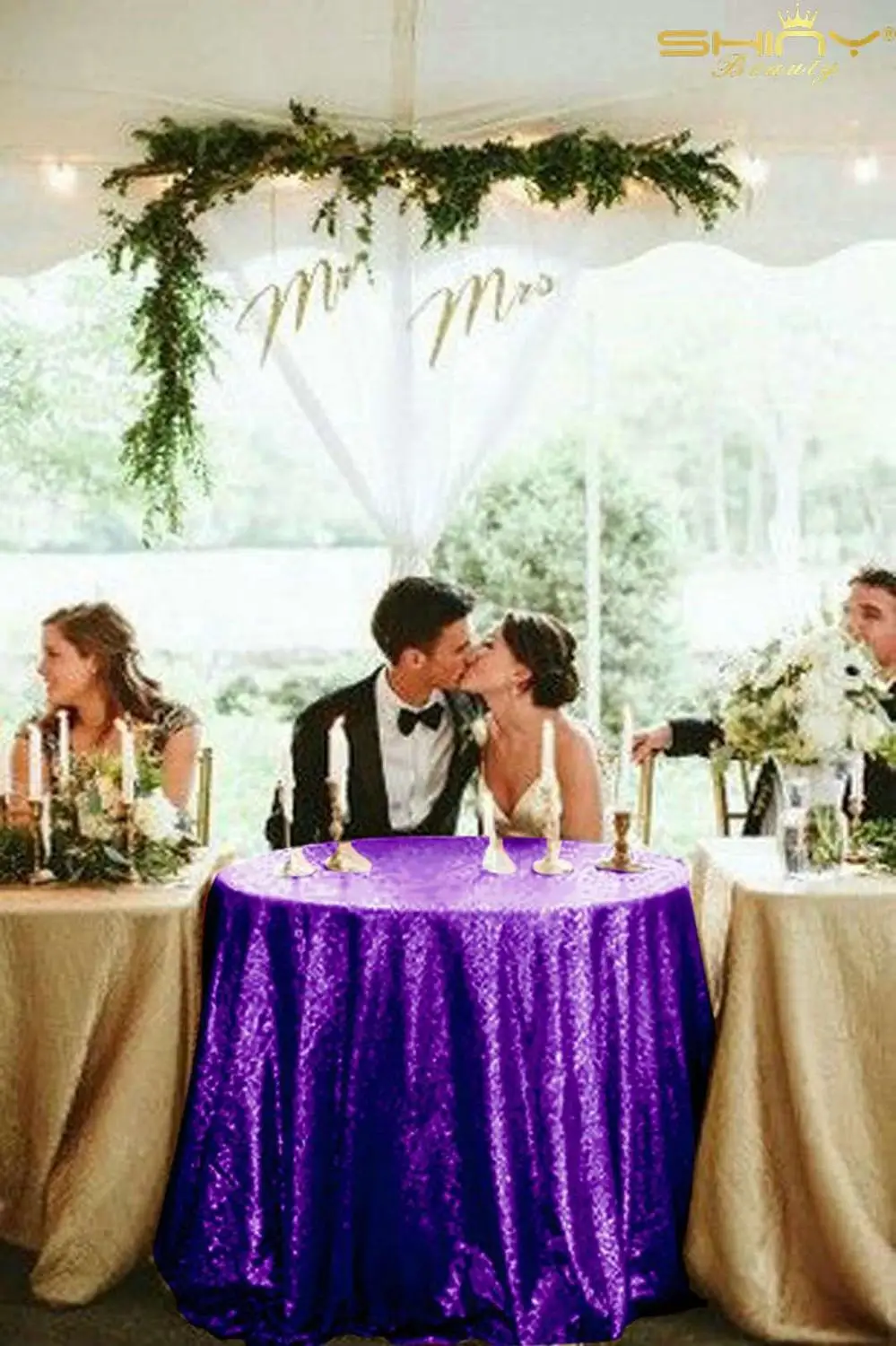 Purple Round Tablecloth 84inch Party Tablecloths Wedding Table Cover Daily Use Decaration for Circular Table-M1016 |