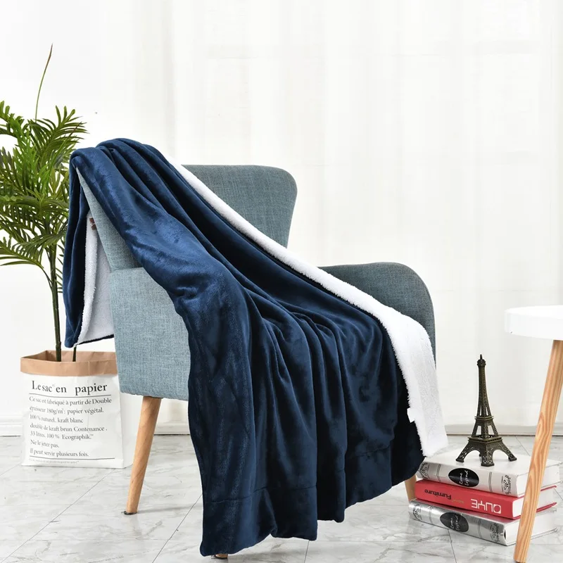 

130x160CM Flannel Blanket Double-Layer Thick Sherpa Throw Blanket for Winter Soft Sofa Bed Couch Frazadas Manta De Cama Cobertor