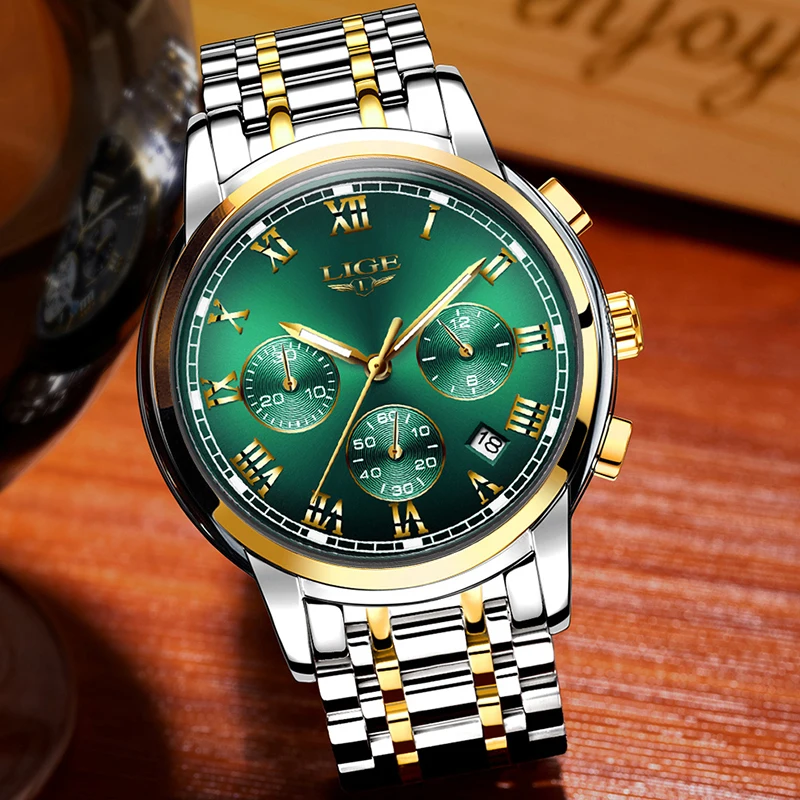 

Часы мужские кварцевые с датой, водонепроницаемые, 30 м, 2019