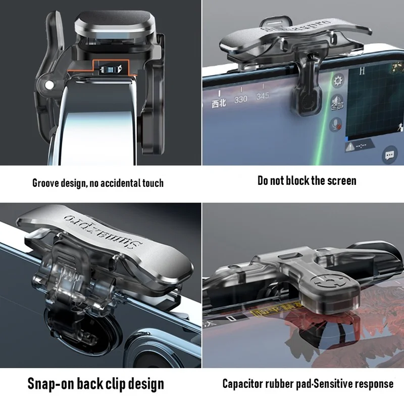 

2PCS PUBG Mobile Shooting Joystick Gamepad Trigger Button L1 R1 Free Fire Aim Button Game Controller For iPhone Android Phone