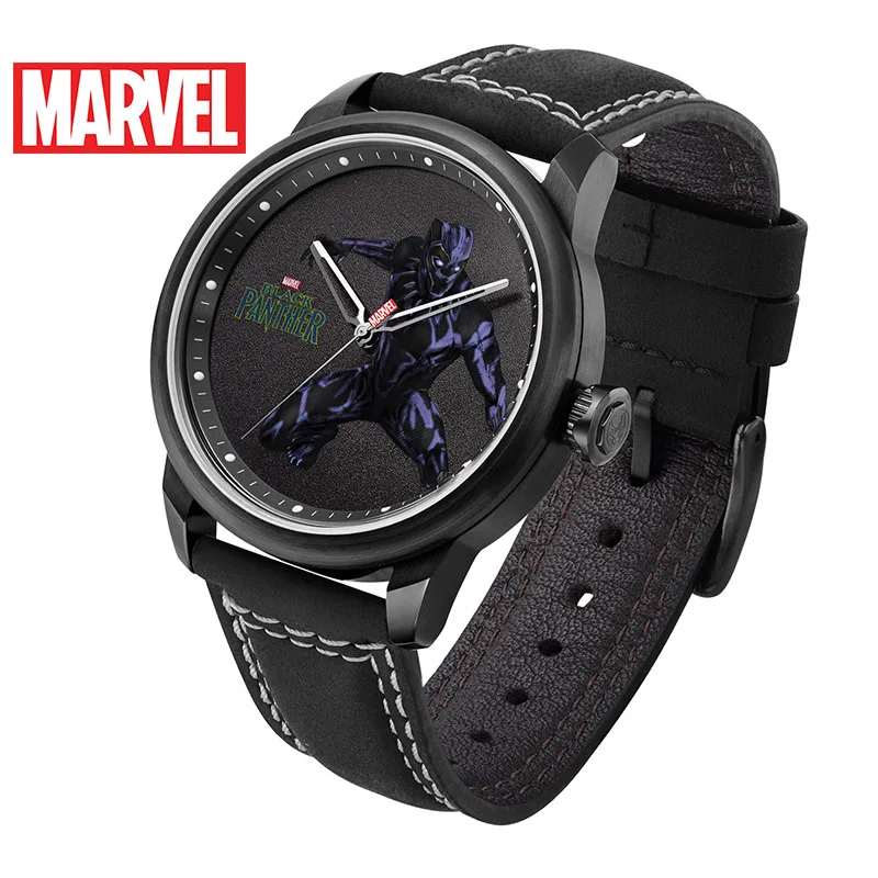 

Disney Men's Belt Waterproof Men's Quartz Watch Fashion Casual Marvel Watch Business Steel Timepiece Black Panther Men's Watch