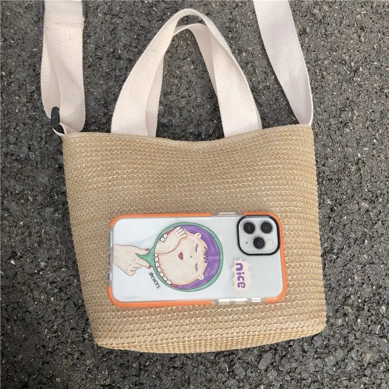 

Raffia Circle Rattan Bags Bohemian Summer Vacation Casual Bags 2020 Women Straw Beach Bag Fashion Handmade Woven Shoulder Bag