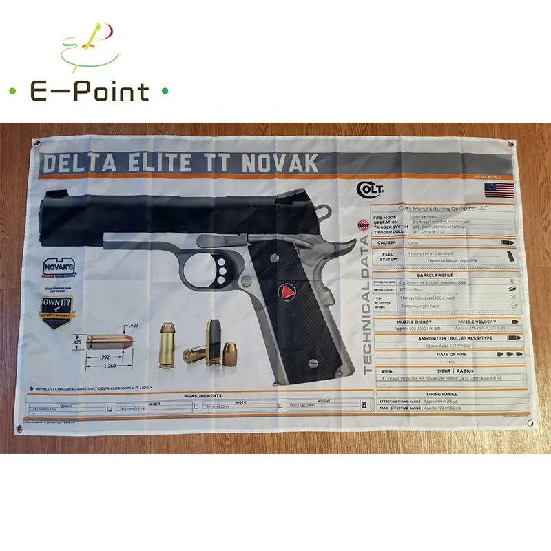 Флаг для оружия Colt Delta Elite TT Novak размер 3 фута * 5 футов (90*150 см) рождественские